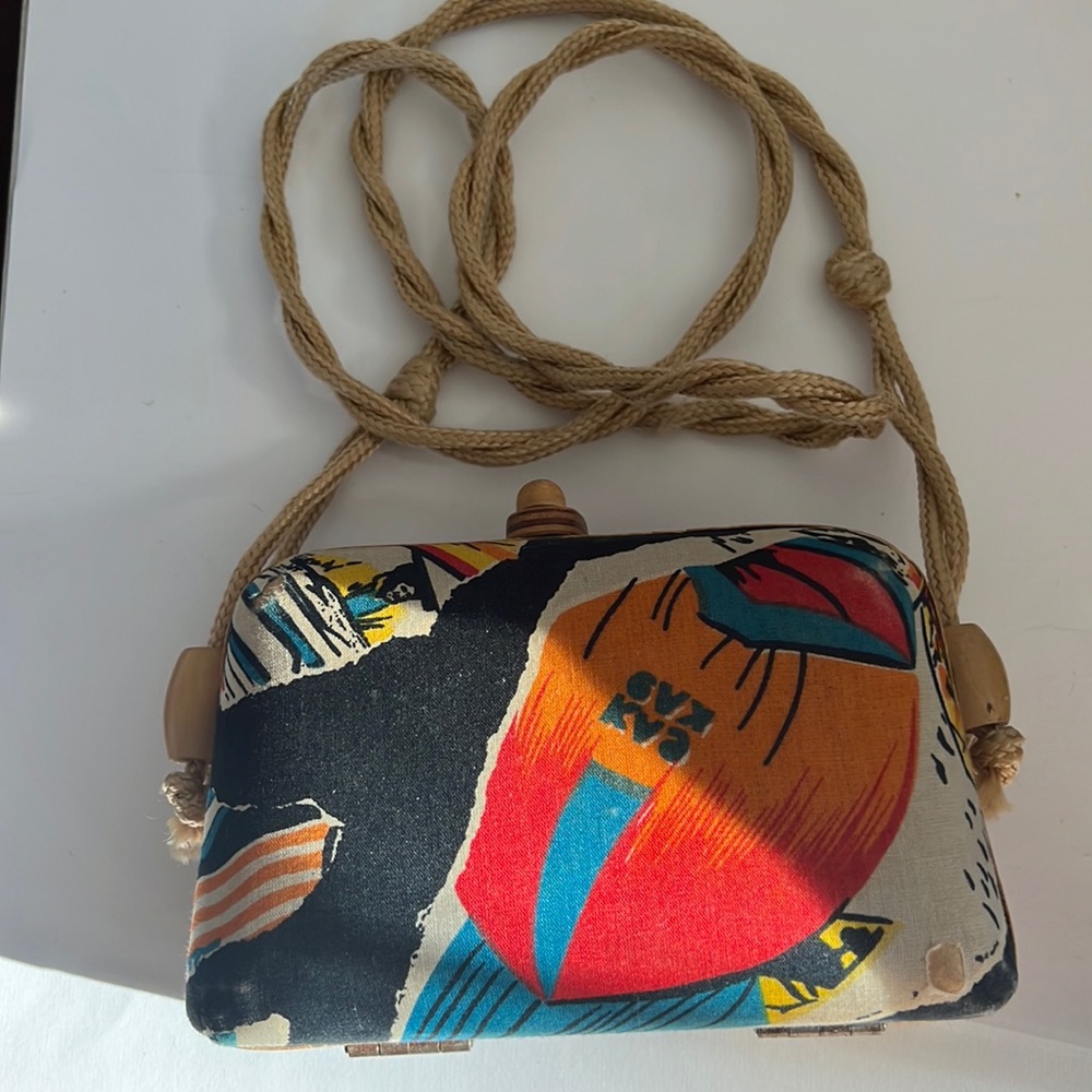 Vintage wooden handbag